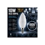 repplam 10'lu Paket 10W Buji Led Ampul Beyaz Işık İnce Duylu Ampul Avize Ampulü 1000 Lümen