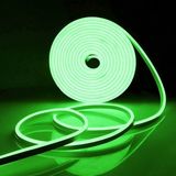 Repplam 12V Neon Şerit LED Yeşil Silikonlu Su Geçirmez 12 Volt Neon LED Işık - 8 m