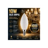 repplam 5'li Paket 10W Buji Led Ampul Sarı Işık İnce Duylu Ampul Avize Ampulü 1000 Lümen