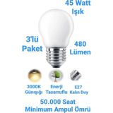 Repplam ACK 5W Top Ampul Günışığı E27 Duylu Avize Ampulü 480 Lümen Küçük Ampul - 3 Adet