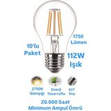 Repplam Horoz 15W Rustik LED Ampul Günışığı 1750 Lümen E27 Duylu Dekoratif Ampul Flamanlı - 10 Adet