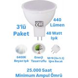 Repplam Horoz 6W MR16 LED Ampul Beyaz Işık 440 Lümen Spot Ampul Iğne Bacak Ampul 220 Volt - 3 Adet