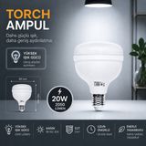 Repplam Horoz Beyaz Işık Torch Ampul Yüksek Lümen Yüksek Işık Büyük Ampul Jumbo Ampul - 20 Watt
