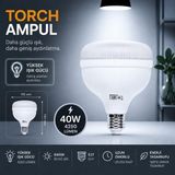 Repplam Horoz Beyaz Işık Torch Ampul Yüksek Lümen Yüksek Işık Büyük Ampul Jumbo Ampul - 40 Watt