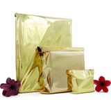 Repro Design 11x12 Gold 100 Adet Yapışkanlı Metalize Hediye Poşeti Metalik Gold Hediye Ambalaj Paketi