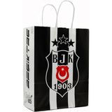 Repro Design Beşiktaş Lisanlı Renkli Burgu Saplı Kağıt Poşet 18x24x8 Cm - 2 Adet