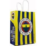 Repro Design Fenerbahçe Lisanlı Renkli Burgu Saplı Kağıt Poşet 18 x 24 x 8 cm - 2 Adet