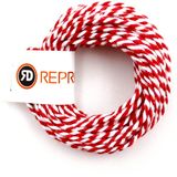 Repro Design Kırmızı Beyaz İki Renkli Hediye Paketleme İpi 10 Metre Şık Paketleme İçin