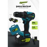 Reschmann R-9017 Akülü Vidalama Çelik Mandren 24 Parça Setli Çift Batarya Şarjlı Matkap
