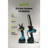 Reschmann R-9908-9108 2'Li Set Şarjlı Testere Ve Budama Makası (21V - 3.0 Ah - Dijital Göstergeli)