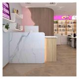 Resepsiyon stresleri, kasa masası, çekmece kablolu ofis dolabı masası, modern resepsiyon stresleri, bar masalı, kilitlenebilir çekmeceli ve LED ışıklı kasa masası – şık Willk