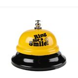Resepsiyon Zili - Ring For A Smile Yazılı Masa Zili - Kedi ve Köpek Eğitim Zili