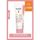 Reshell Pink Touch Ton Eşitleyici Pembe SPF50 50 ml Yüz Güneş Kremi