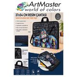 Resim Çantası Desenli Kumaş 37X54 Cm 1 Adet Art01 Teknik Resim Dosya Çantası 35X50 Cm Askılı Proje Çantası Fermuarlı