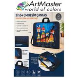 Resim Çantası Desenli Kumaş 37X54 Cm 1 Adet Art02 Teknik Resim Dosya Çantası 35X50 Cm Askılı Proje Çantası Fermuarlı