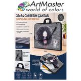 Resim Çantası Desenli Kumaş 37X54 Cm 1 Adet Art04 Teknik Resim Dosya Çantası 35X50 Cm Askılı Proje Çantası Fermuarlı