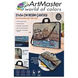 Resim Çantası Desenli Kumaş 37X54 Cm 1 Adet Art05 Teknik Resim Dosya Çantası 35X50 Cm Askılı Proje Çantası Fermuarlı