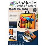 Resim Çantası Desenli Kumaş 37X54 Cm 1 Adet Art14 Teknik Resim Dosya Çantası 35X50 Cm Askılı Proje Çantası Fermuarlı