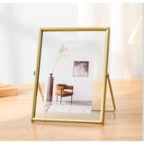 Resim Çerçevesi, Metal Cam, Dikey Dikdörtgen Resim Çerçevesi 25+20 Cm Gold Renk