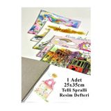 Resim Defteri 15 Yaprak 25X35 Cm 1 Adet Spiralli Orta Boy Telli Resim Defteri Karton Kapak 110 Gr Öğrenci Okul