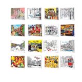 Resim Defteri 25x35 Spri Karton Kapak 15 Yaprak Karışık Desen 12'li Paket