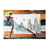 Resim Defteri Spiralli 25X35CM 15 Yaprak Karışık - 4 Adet - Karışık Çok Renkli