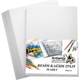 Resim Kağıdı 25X35 50 Li 100 gr 1 Paket 25*35 Resim Kartonu - Beyaz