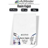 Resim Kağıdı 35X50 100 Lü Paket 100 Gr 1 Paket 35*50 Resim Kartonu Kuru Boya Pastel Boya Guaj Boya Sulu Boya Resim Sanat