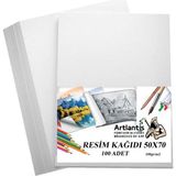 Resim Kağıdı 50X70 100 Lü 100 gr 1 Paket 50*70 Resim Kartonu - Beyaz