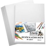 Resim Kağıdı 50X70 50 Li 100 gr 1 Paket 50*70 Resim Kartonu - Beyaz