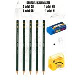 Resim Kalemi Dereceli Kalem Seti Fatih 2B-6B-Hb-H Set + Silgi Ve Kalemtraş 7 Li Set