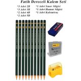 Resim Kalemi Fatih Dereceli Kalem Seti Karakalem Seti 2B 3B 4B 5B 13Lu Set Sinav Silgisi Ve Hamur Silgi Kalemtras