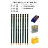 Resim Kalemi Fatih Dereceli Kalem Seti Karakalem Seti 2H 3H 4H 5H 6H 11Li Set Sinav Silgisi Ve Hamur Silgi Kalemtras