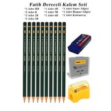 Resim Kalemi Fatih Dereceli Kalem Seti Karakalem Seti HB B 2B 3B 4B 5B 6B 13'lü Set Sınav Slgisi ve Hamur Slgi Kalemtraş