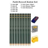 Resim Kalemi Fatih Dereceli Kalem Seti Karakalem Seti Hb B 2B 3B 4B 5B 6B 16Li Set Sinav Silgisi Ve Hamur Silgi Kalemtras