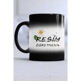 Resim Öğretmeni Hediye Kupa Bardak Sihirli - 1 Adet - 300 ml - Siyah