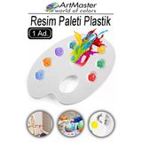 Resim Paleti 1 Adet Plastik Boyama Paleti Godeli Ressam Paleti Akrilik Boya Guaj Boya Suluboya Resim Yapma Boya Paleti