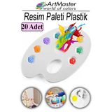 Resim Paleti 20 Adet Plastik Boyama Paleti Godeli Ressam Paleti Akrilik Boya Guaj Boya Suluboya Resim Yapma Boya Paleti