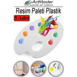 Resim Paleti 5 Adet Plastik Boyama Paleti Godeli Ressam Paleti Akrilik Boya Guaj Boya Suluboya Resim Yapma Boya Paleti