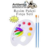 Resim Paleti Ve Resim Firca Seti 2 Paket Ressam Paleti Boyama Fircasi Akrilik Boya Guaj Boya Suluboya