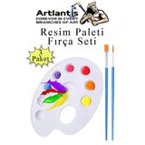 Resim Paleti Ve Resim Firca Seti 3 Paket Ressam Paleti Boyama Fircasi Akrilik Boya Guaj Boya Suluboya