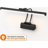 Resim - Tablo - Ayna Üstü 6 W Ledli 5 Renk Flüt Aplik 35 CM 3200K Günışığı Sarı krom-metalik