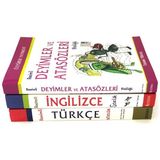Resimli Sözlük Seti - 3'lü ( Türkçe , Ingilizce , Deyimler ve Atasözleri Sözlüğü)