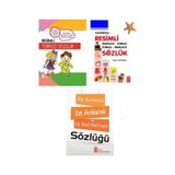 Resimli Türkçe Sözlük-Resimli İngilizce Sözlük-Eş Anlamlı,Zıt Anlamlı Kelimeler Sözlüğü (Ciltli)