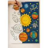 Resimli Tuval Boyama Seti, 25X35 Cm, 6 Renk Akrilik Boya İle Eğlenceli