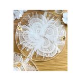 RESİNARTSHOP Epoksi Tepsi Çiçek Desen 25 cm Gold