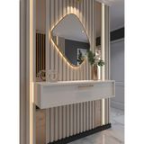 Resital Dresuar Beyaz Gold - Modern Duvara Monte Antre Mobilyası