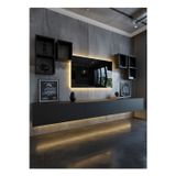 RESİTAL DUVARA MONTE LEDLİ 270 CM TV ÜNİTESİ DUVAR RAFLI - LL6029-4