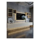 RESİTAL DUVARA MONTE LEDLİ 270 CM TV ÜNİTESİ DUVAR RAFLI - LL6029-8