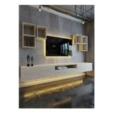 RESİTAL DUVARA MONTE LEDLİ 270 CM TV ÜNİTESİ DUVAR RAFLI - LL6031-8